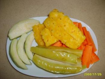 My Healthy lunch Today - Pineapple, star fruit, carrot, guava