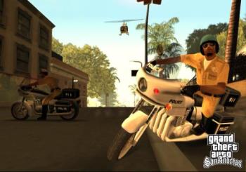 GTA SA - Five years ago Carl Johnson escaped from the pressures of life in Los Santos, San Andreas... a city tearing itself apart with gang trouble, drugs and corruption. Where filmstars and millionaires do their best to avoid the dealers and gangbangers.
Now, it's the early 90s. Carl's got to go home. His mother has been murdered, his family has fallen apart and his childhood friends are all heading towards disaster.
On his return to the neighborhood, a couple of corrupt cops frame him for homicide. CJ is forced on a journey that takes him across the entire state of San Andreas, to save his family and to take control of the streets.
Liberty City. Vice City. Now San Andreas, a new chapter in the legendary series.
Grand Theft Auto: San Andreas is available now for PlayStation®2, Xbox® and PC.
GTA SA - Five years ago Carl Johnson escaped from the pressures of life in Los Santos, San Andreas... a city tearing itself apart with gang trouble, drugs and corruption. Where filmstars and millionaires do their best to avoid the dealers and gangbangers.
Now, it's the early 90s. Carl's got to go home. His mother has been murdered, his family has fallen apart and his childhood friends are all heading towards disaster.
On his return to the neighborhood, a couple of corrupt cops frame him for homicide. CJ is forced on a journey that takes him across the entire state of San Andreas, to save his family and to take control of the streets.
Liberty City. Vice City. Now San Andreas, a new chapter in the legendary series.
Grand Theft Auto: San Andreas is available now for PlayStation®2, Xbox® and PC.