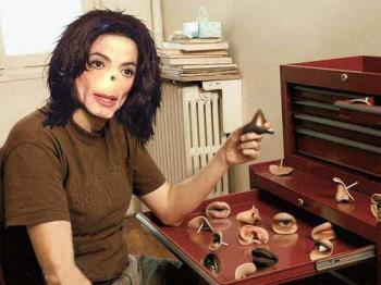 Michael Jackson - michael jackson changing his nose with plastic part !