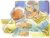 Luv Parents - Both father and son showing
their love towards each other
by hugging each other.