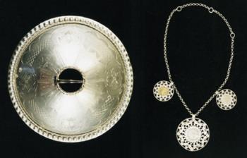 Estonian silver jewelry - Silver brooch and a necklace