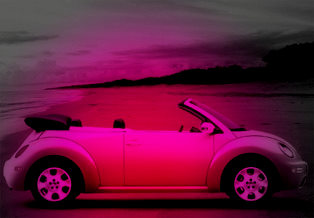 new bettle convertible - in hot pink