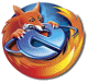 Firefox logo v Internet Explorer - Firefox fox, sitting on the &#039;Internet Explorer&#039; logo