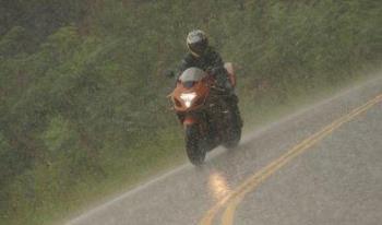 Riding in the rain - My friend riding her Gsxr in the rain at Deal&#039;s Gap