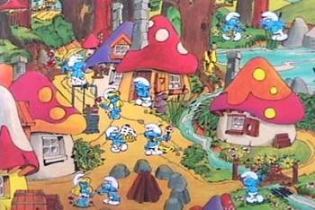 Smurf Village - The cartoon Smurf village
