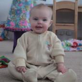 My baby sitting up - This is baby Nora at 6 months old.  She will be 8 months next week and is already so much bigger.
