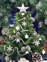 Christmas Tree - Christmas Tree with white garland and decorations.  