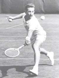 Rod Laver - As an amateur, Laver was a somewhat flashy player, often a late starter. He had to learn to control his adventurous shotmaking and integrate percentage tennis into his game when he turned professional. In his prime, he could adapt his style to all surfaces and to all conditions. Laver had a great record in five-set-matches, often turning things around with subtle changes of tactics or by simply hitting his way out of danger. When he got into the "zone," he went for broke. Then he would, as Heldman explains, "literally jump and throw his racket at the ball with all the force he could muster, wrist and arm snapping over at the hit."

