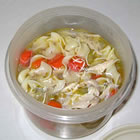 food - chicken noodles soup