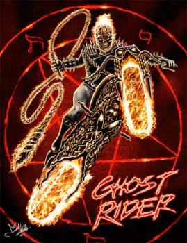 Ghost Rider - Ghost rider on his flaming motorcycle.