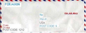 Air Mail Envelop - Envelop with postcode