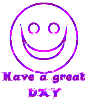 Have a great day! - smily face in purplish pink...nice to share!