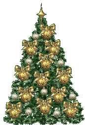 Happy Christmas! - Christmas tree with flashing lights.