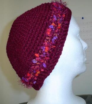 One of a kind hat. - Crocheted hat made from acrylic yarn.