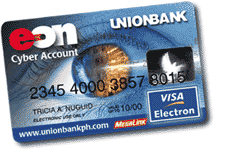 EON - E-ON Electron is the new way of paying cash. You can use your EON Visa Electron card to get cash at more than 531,000 ATMs worldwide. Using your EON Visa Electron card is safer than carrying cash, and faster than making a trip to the bank. Use your EON Visa Electron card today and find out for yourself.
 
