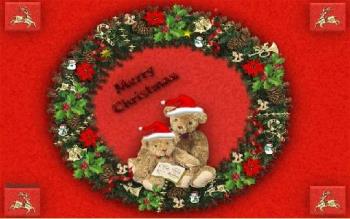 Merry Christmas - Merry Christmas Bears Wreath