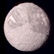 moon miranda - Miranda is a small satellite with a diameter of 470 kilometers (290 miles). Its surface is unlike anything in the solar system with features that are jumbled together in a haphazard fashion. Miranda consists of huge fault canyons as deep as 20 kilometers (12 miles), terraced layers and a mixture of old and young surfaces. moon miranda - Miranda is a small satellite with a diameter of 470 kilometers (290 miles). Its surface is unlike anything in the solar system with features that are jumbled together in a haphazard fashion. Miranda consists of huge fault canyons as deep as 20 kilometers (12 miles), terraced layers and a mixture of old and young surfaces.