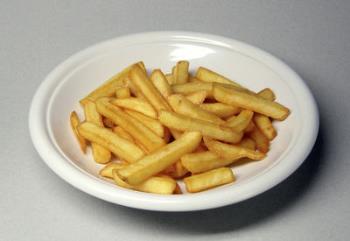 French fries - French fries have numerous variants, from "thick-cut" to "shoestring", "joe joes," "crinkle", "curly", and "waffle-cut". They can also be coated with breading and spices to create "seasoned fries", or cut thickly with the skin left on to create "potato wedges" or without the skin to create "steak fries", essentially the American equivalent of the British "chip". Sometimes French fries are cooked in the oven as a final step in the preparation (having been coated with oil during preparation at the factory): these are often sold frozen, and are called "oven fries."

In France, the thick-cut fries are called "pommes Pont-Neuf", cut about 10mm square. Thinner variants are "pommes allumettes" (matchstick potatoes), 3-4mm square, "pommes pailles" (straw potatoes), somewhat thinner, and "pommes gaufrette" (waffle potatoes), cross cut. The two-bath technique is standard. (Bocuse)

In the British Isles, Australia, and elsewhere, the term French fries is only used by fast-food restaurants serving narrow-cut (shoestring) fries. Traditional chips in the United Kingdom are usually cut much thicker, typically between 3/8 and ½ inches square in cross section and cooked twice, making them less crunchy on the outside and fluffier on the inside. Since the surface-to-volume ratio is lower, they have a lower fat content. Chips are part of the popular British takeaway dish fish and chips. In Australia, the UK, Ireland, and New Zealand, very few towns or villages are without a chip shop.According to American culinary celebrity Alton Brown, Belgian pommes frites are usually fried in horse fat. Others maintain that traditionally, ox fat was used, although now nut oil is usually preferred for health reasons. Belgian fries must be fried twice, and about 10-13mm thick. Fries with Mayonnaise is a national dish of Belgium, often eaten without any side orders. Even the smallest Belgian town has a frietkot (a Dutch word literally meaning &#039;fries shack&#039; which has also been adopted by the French speaking part of the country in addition to the French friterie; two alternate Dutch forms are frituur, from French friture, and frietkraam, which means about the same as frietkot).

Boardwalk fries, are brine soaked fresh-cut potatoes, that are quickly deep-fried in 100% peanut oil, served in paper buckets, sprinkled lightly with salt and malt vinegar. Perhaps one of the most famous vendors of boardwalk fries is Thrasher&#039;s French Fries of Ocean City, Maryland, United States, founded in 1929 by J.T. Thrasher. Thrasher&#039;s fries are often enjoyed with Old Bay crab seasoning, made available at the stand. The term "Boardwalk Fries" was registered by brothers Dave and Fran DiFerdinando as a franchising company trademark in 1982. In 2006, they opened two Boardwalk Fries locations in Baltimore&#039;s Oriole Park at Camden Yards baseball field.

In Australia, New Zealand and South Africa, the word chips is used for both forms of fried potato; although the phrase hot chips unambiguously refers to French fries or chips.