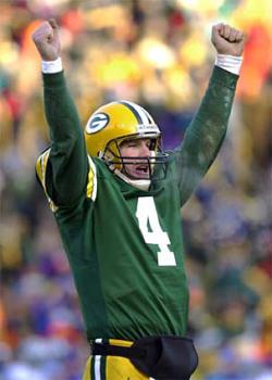 The Greatest!!! - This is a picture of the Green Bay Packers quaterback his name is Brett Favre.  