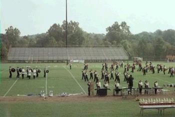 Powhatan HS Band 1998 - This is a picture of the Powhatan High School band in Virginia on the field at their school.