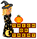happy trick or treating - a halloween image of a witch 