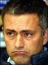 Jose Mourinho - picture of Chelsea coach Jose Mourinho with a somber face.