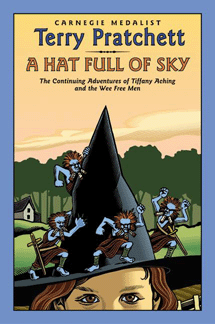 A Hat full of Sky - That&#039;s the cover of the book. You can see Tiffany Aching, witch-student and main character of the book.  