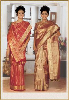 Silk Sarees - Two Ladies wearing Silk Sarees