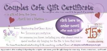 ON SALE NOW... Couples Cafe... 40% OFF - Get a copy of Couples Cafe at this discount - and FREE shipping!