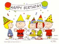 Happy Bday - Charlie Brown and Friends say Happy Birthday