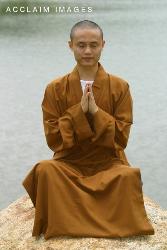 monk meditating - monk meditating