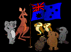 Aussie Flag and animals - Aussie flag with animals saluting