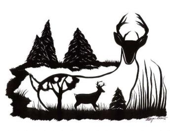 deer inside deer cutting - Freehand cutting
