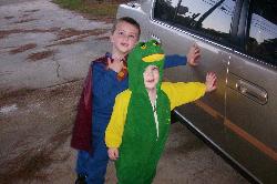 My Boys - Dressed as Superman and a Frog