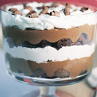 Chocolate Trifle recipes - INGREDIENTS
1 (19.8 ounce) package brownie mix 
1 (3.9 ounce) package instant chocolate pudding mix 
1/2 cup water 
1 (14 ounce) can sweetened condensed milk 
1 (8 ounce) container frozen whipped topping, thawed 
1 (12 ounce) container frozen whipped topping, thawed 
1 (1.5 ounce) bar chocolate candy 
DIRECTIONS
Prepare brownie mix according to package directions and cool completely. Cut into 1 inch squares. 
In a large bowl, combine pudding mix, water and sweetened condensed milk. Mix until smooth, then fold in 8 ounces whipped topping until no streaks remain. 
In a trifle bowl or glass serving dish, place half of the brownies, half of the pudding mixture and half of the 12 ounce container of whipped topping. Repeat layers. Shave chocolate onto top layer for garnish. Refrigerate 8 hours before serving. 
