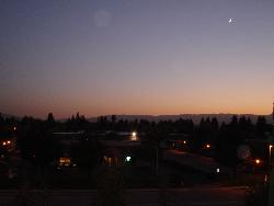 Twilight - This is a pic of the mountains after the sun has set.. the moon has risen but its not fully dark as yet.