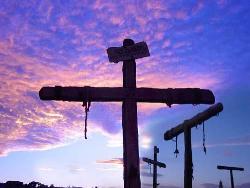 The cross - That God gave his only begotten son who died for are sins on the cross.  God Bless