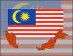 malaysia flag - malaysia flag was officially adopted on September 16, 1963. 
the 14 red and white stripes represent the 14 states of the country. 
the gold crescent and star are symbols of islam, and the blue field represents the unity of the people