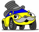 Car - A cartoon car with a funny face to make it look alive and friendly