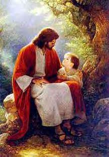 Suffer the Little Children - Painting of Christ with small children
