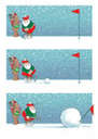 Golf - Santa trying to sink a putt. It&#039;s just to hard to get that little ball in the hole.