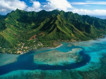 Aerial View of Moorea Island, French Polynesia - Aerial View of Moorea Island, French Polynesia