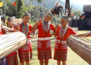 autumn dance,meghalaya,india - Garo tribes perform a autumn dance,meghalaya,india