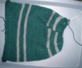 Harry Potter Scarf - Still knitting away on this Slytherin scarf from the Prisoner of Azkaban.