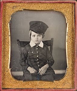 Boy with Hat - photo of a boy from paris taken in 1864