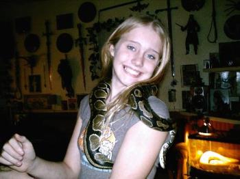 My Daughter&#039;s snake with her friend Katie - This is my Daughter&#039;s friend Katie with Koal.