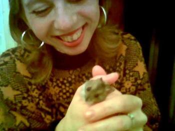 Loving pets... - My sister with one of our hamsters