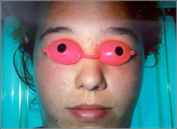 Besides, you look like this! - tanning bed girl Besides, you look like this! - tanning bed girl