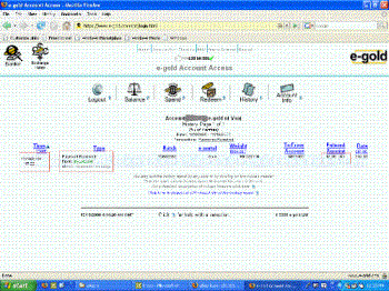 My 1st payment via e-Gold - Click on the image to view the fullsize.
