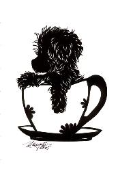 toy poodle - silhouette cutting freehand with only a pair of scissors